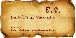 Balkányi Veronika névjegykártya